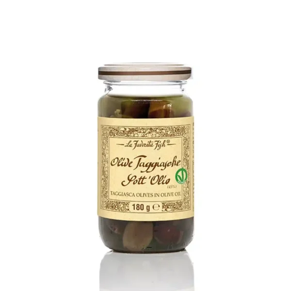 favorita taggiasca oliivit oliivioljyssa 180 g