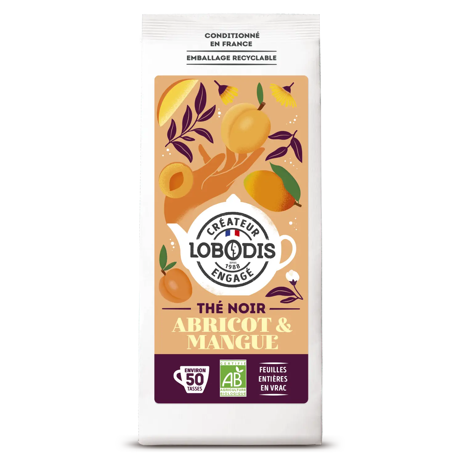 organic black tea with mango and apricot 80g