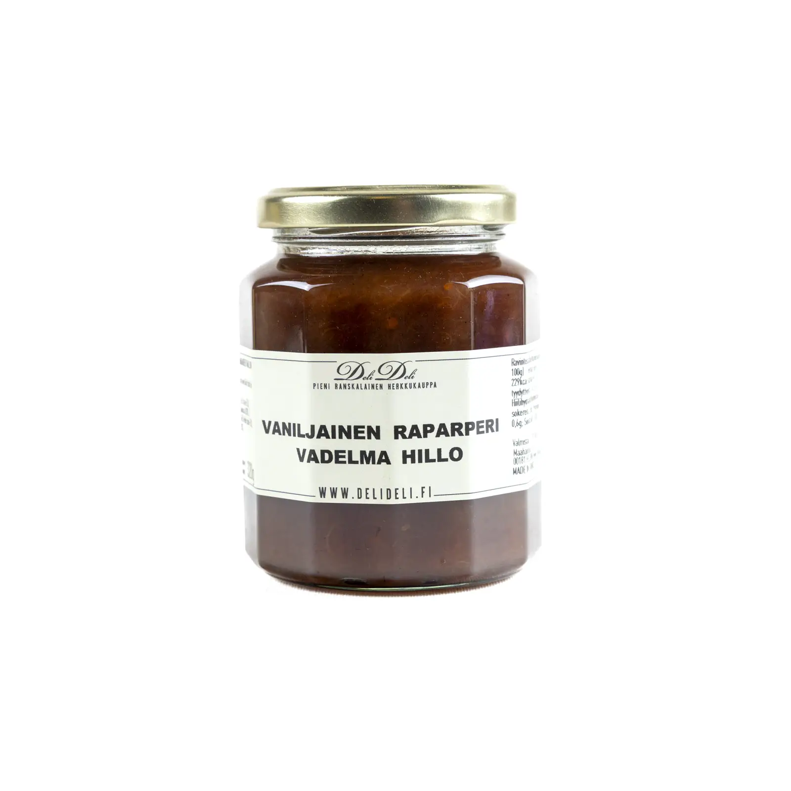vaniljainen vadelma raparperi hillo 320g