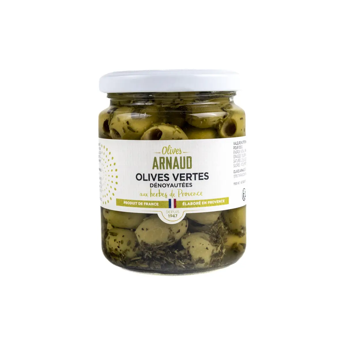 Olives - stoneless green 130g seasoned with Provencal herbs