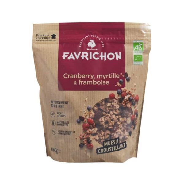 muesli croustillant cranberry myrtille et framboise 450g face min
