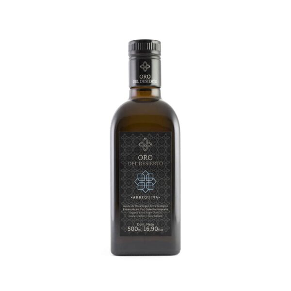 arbequina extra virgin olivolja oro del deserto ekologisk 500 ml min