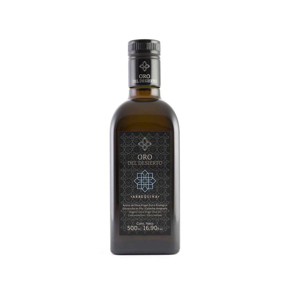 arbequina extra virgin olivolja oro del deserto ekologisk 500 ml min