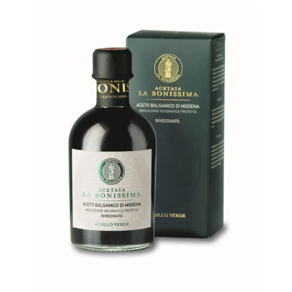 aceto balsamico di Modena IGP invecchiato Sigillo Verde 5 år gammal
