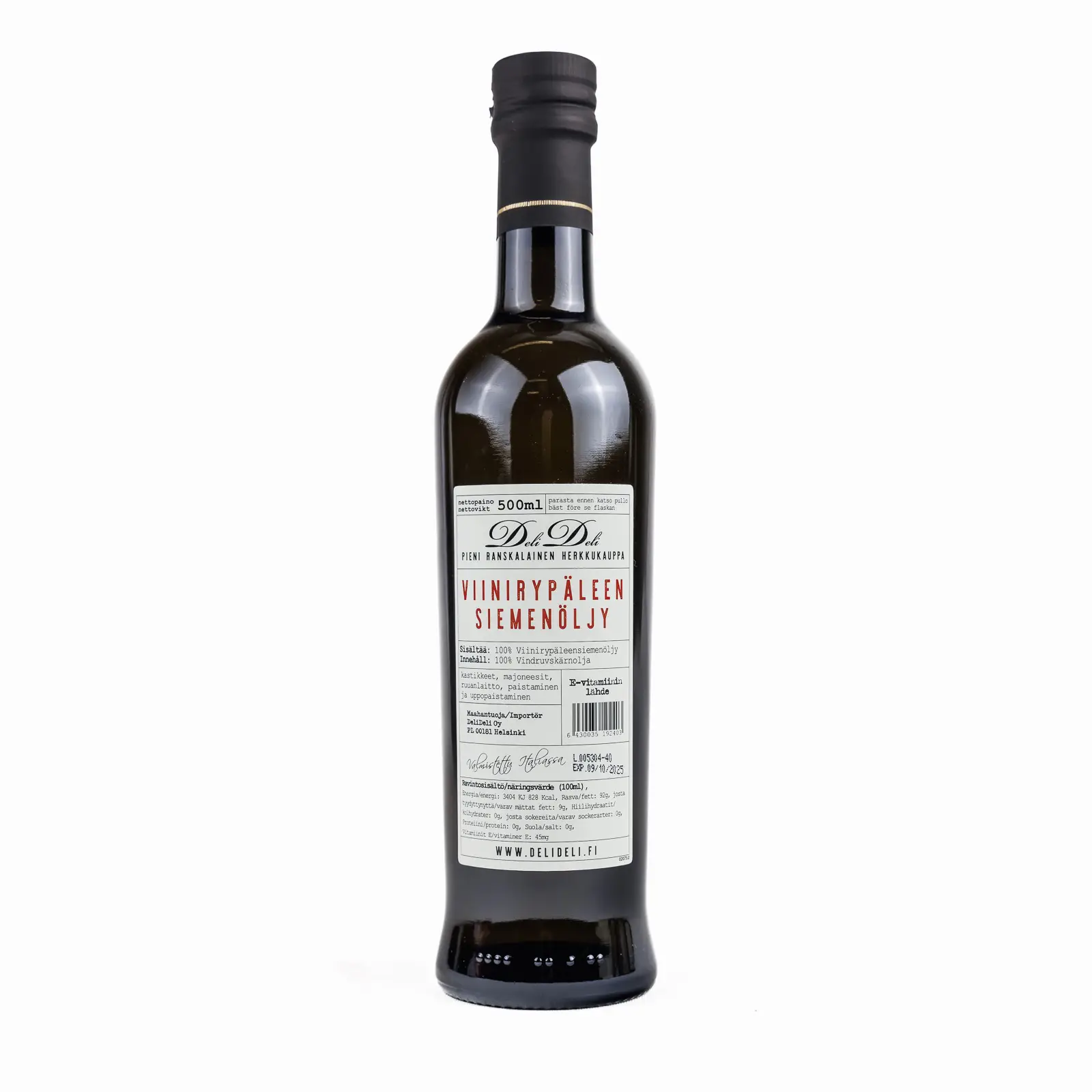 viinirypaleensiemenoljy delideli 500ml